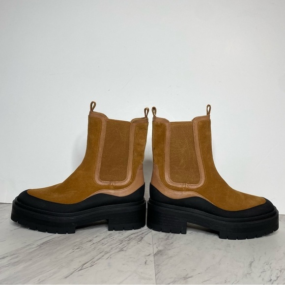 New! Sam Edelman Lulia Brown Suede Lug Sole Chelsea Boot 7 1/2 M - Picture 7 of 14